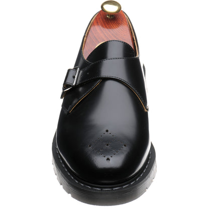 Product image for Wildsmith Model Monk mens rubber-soled monk shoes in black hi shine