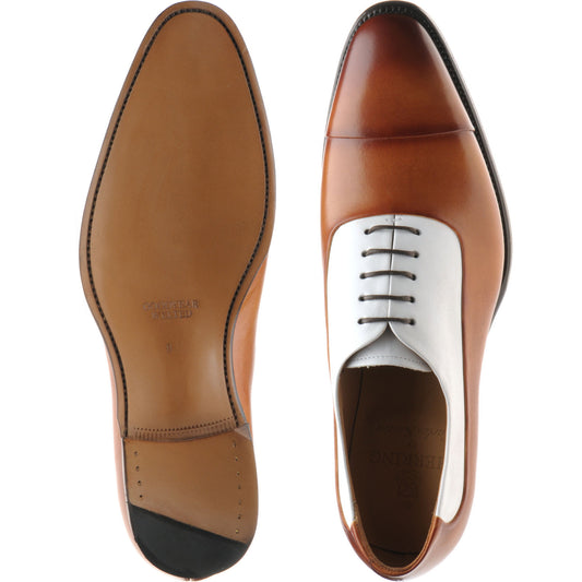 Herring Gusbourne mens two-tone Oxfords in brown and white calf