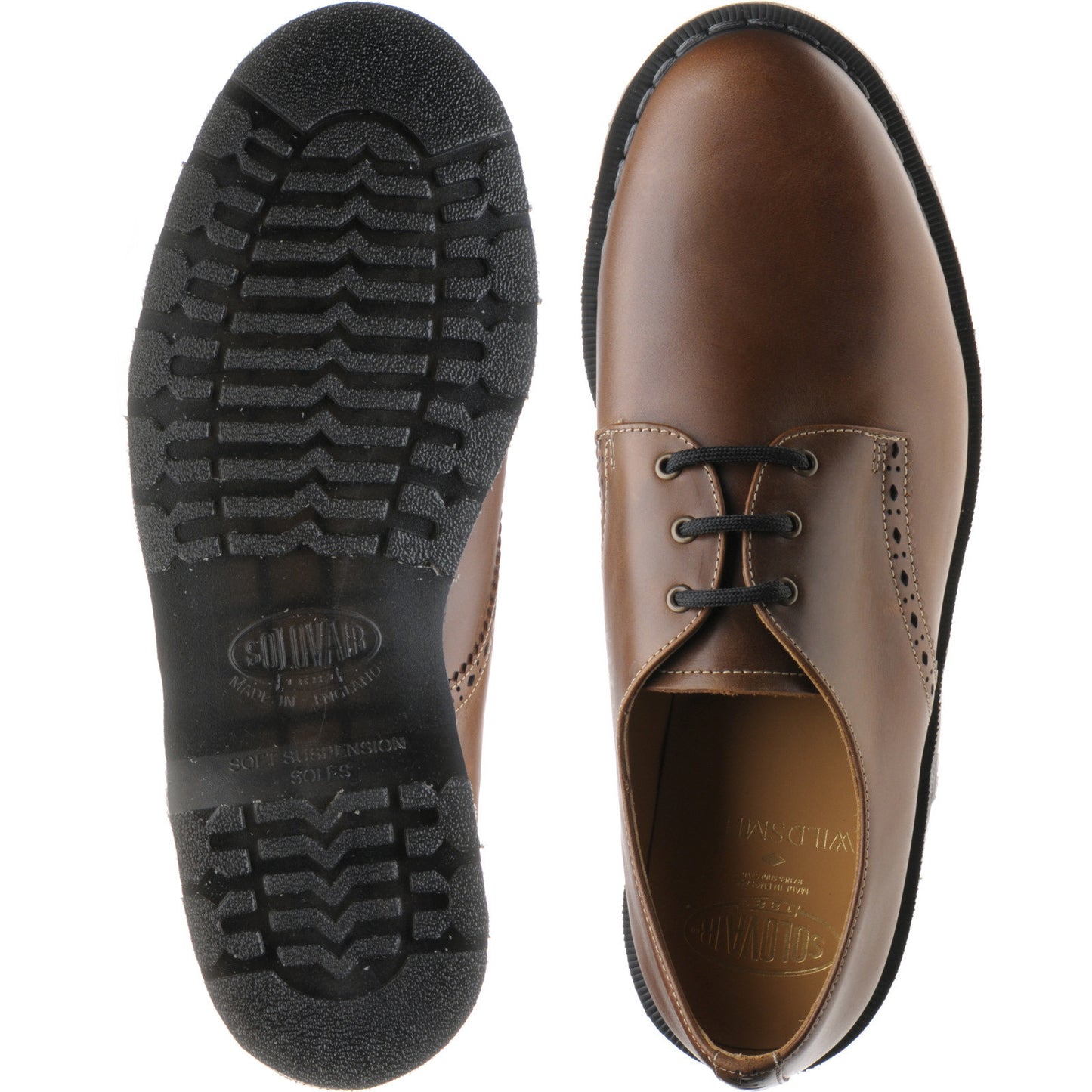 Product image for Wildsmith Model Gibson mens rubber-soled Derby shoes in brown gaucho crazy