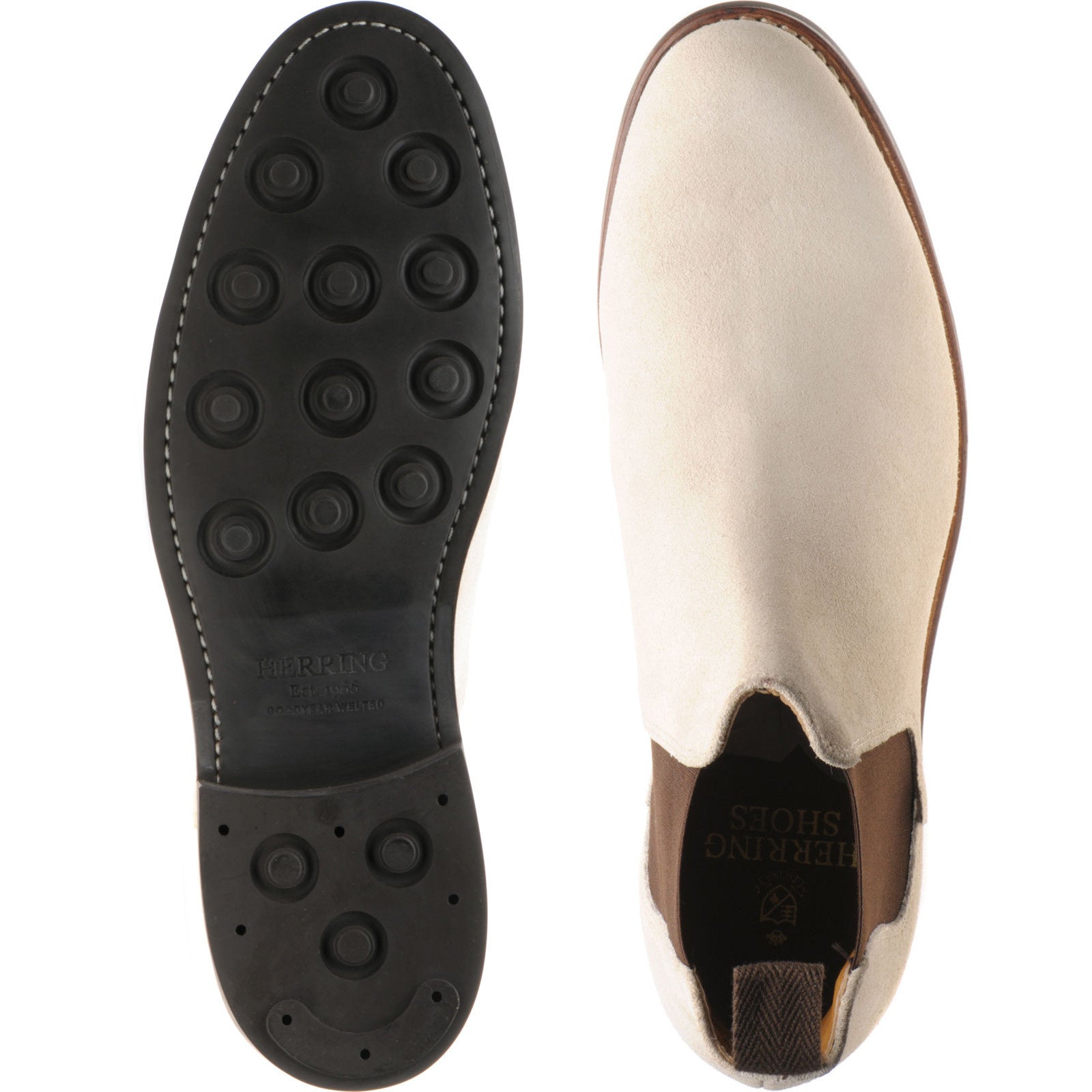 Product image for Herring Sittaford Rubber mens rubber-soled Chelsea boots in arctic suede