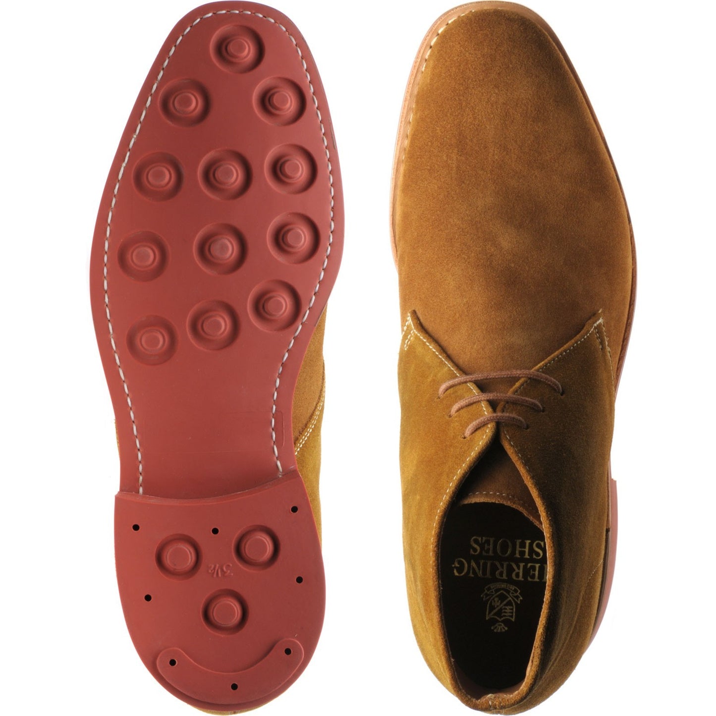Product image for Herring Grays Rubber mens rubber-soled Chukka boots in ginger suede
