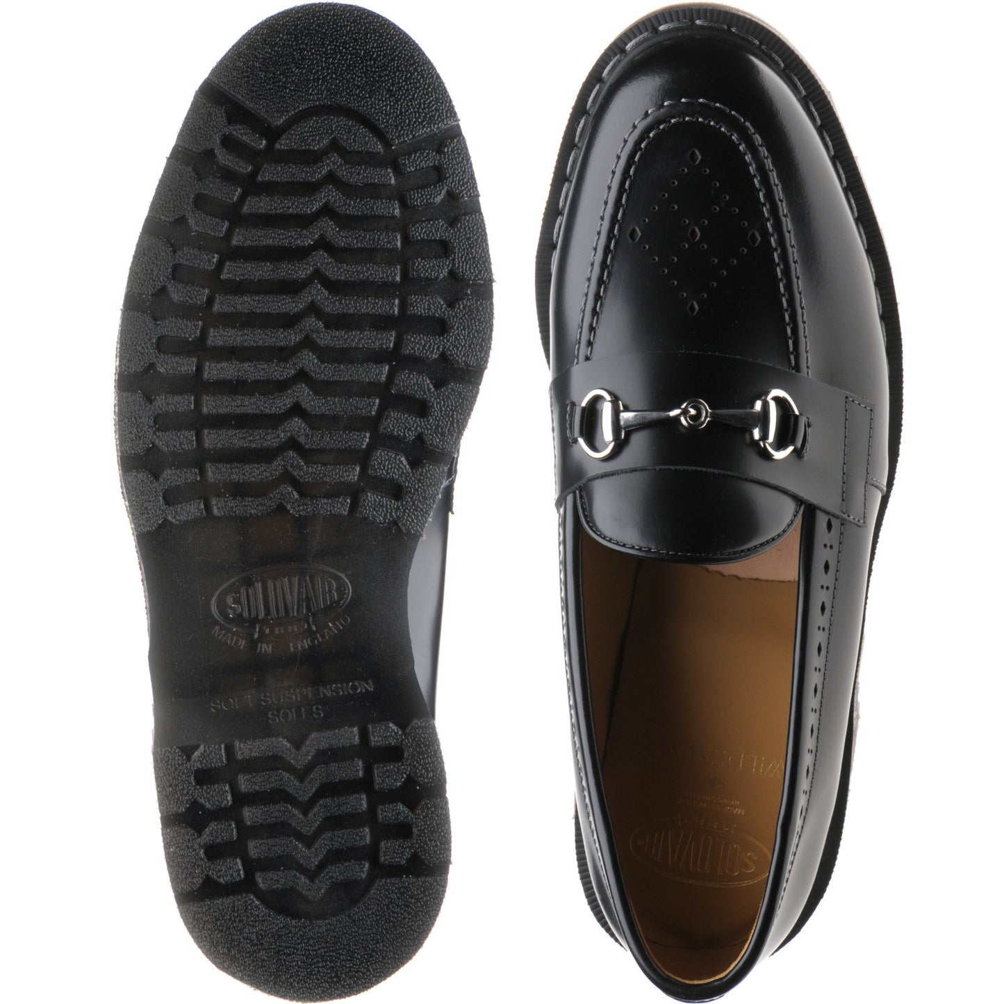 Product image for Wildsmith Model Penny mens rubber-soled loafers in black hi shine