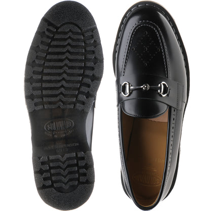 Product image for Wildsmith Model Penny mens rubber-soled loafers in black hi shine