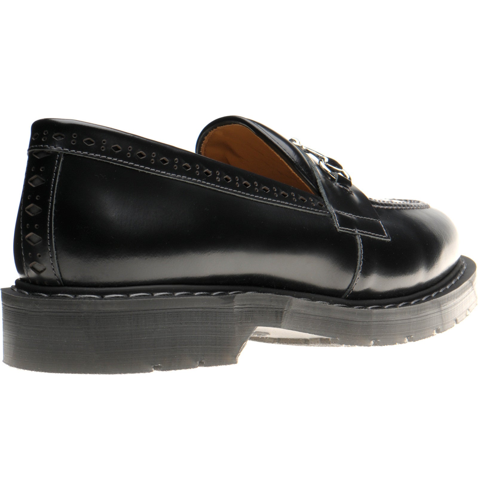 Product image for Wildsmith Model Penny mens rubber-soled loafers in black hi shine