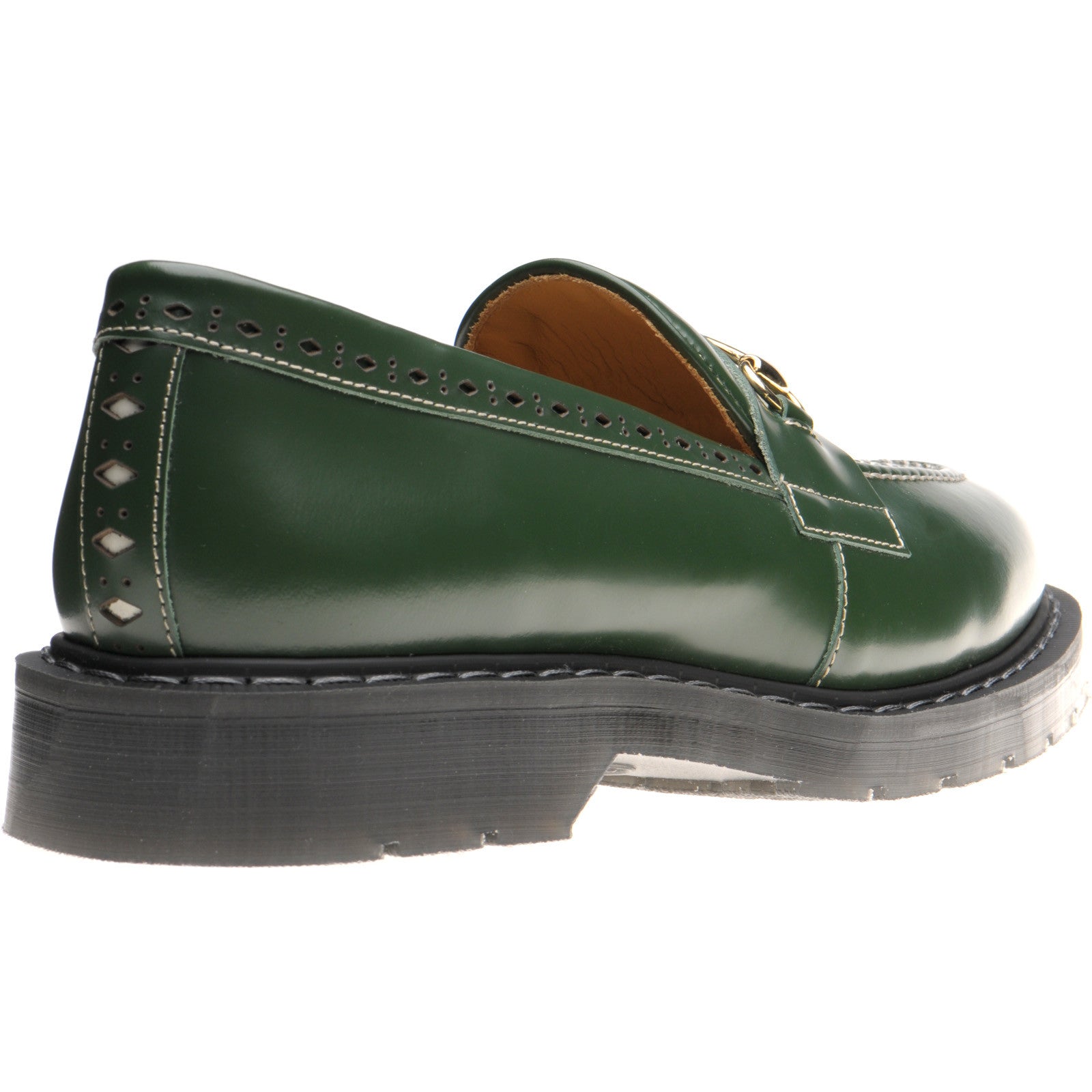Product image for Wildsmith Model Penny mens rubber-soled loafers in green hi shine