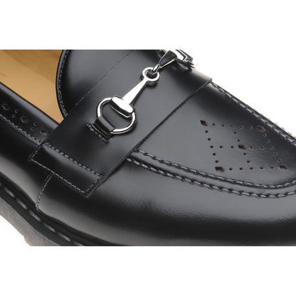 Product image for Wildsmith Model Penny mens rubber-soled loafers in black hi shine