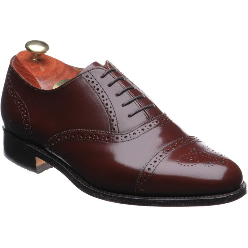 Product image for Barker Alfred mens semi-brogues in brown polished