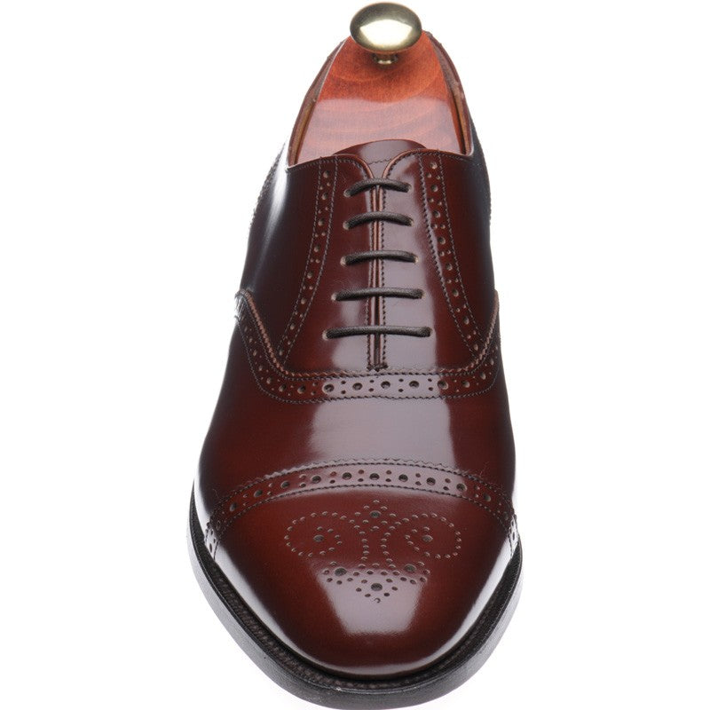 Product image for Barker Alfred mens semi-brogues in brown polished