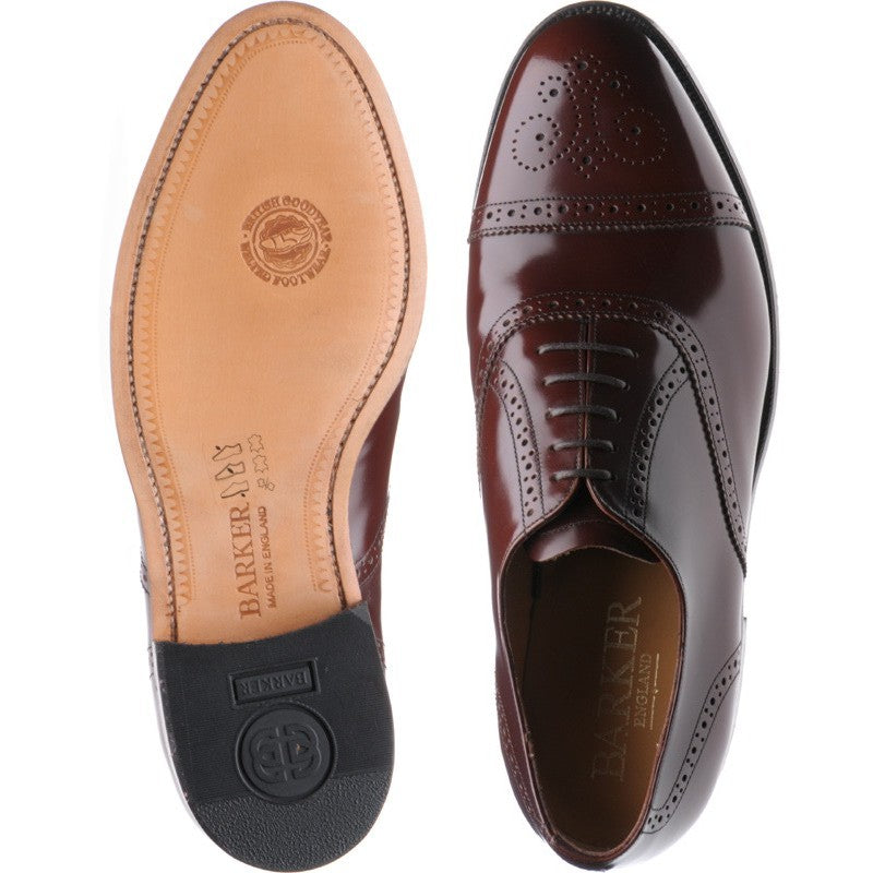 Product image for Barker Alfred mens semi-brogues in brown polished
