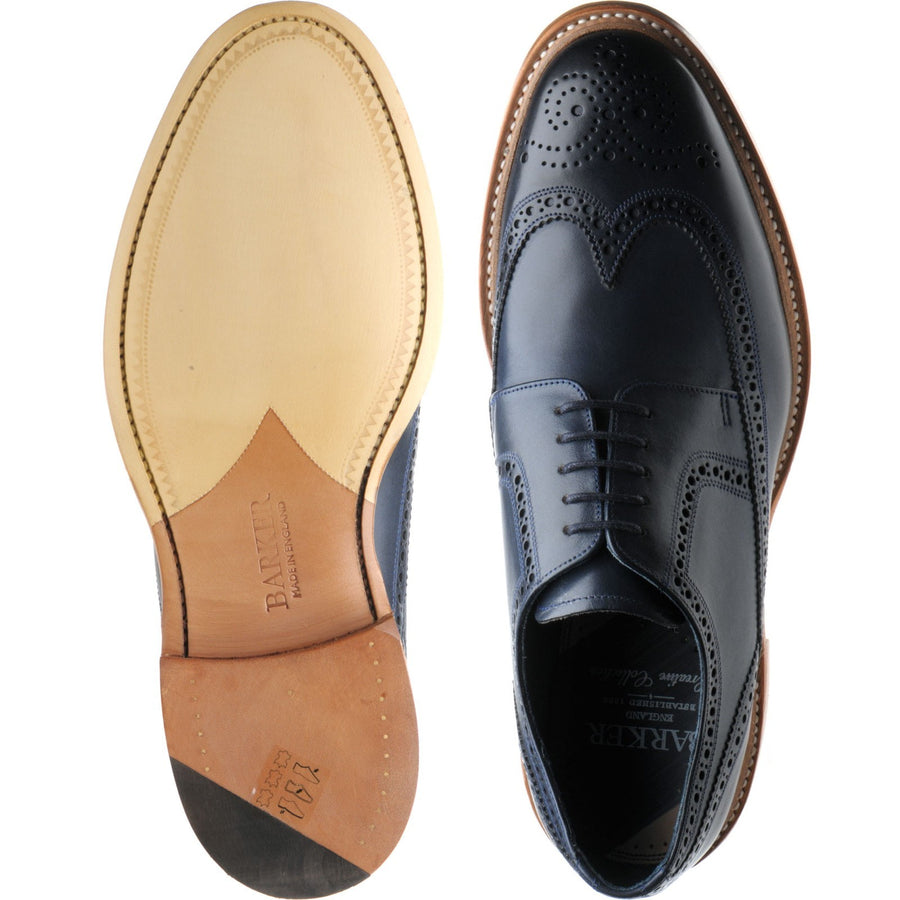 Product image for Barker Bailey II in navy hand painted calf