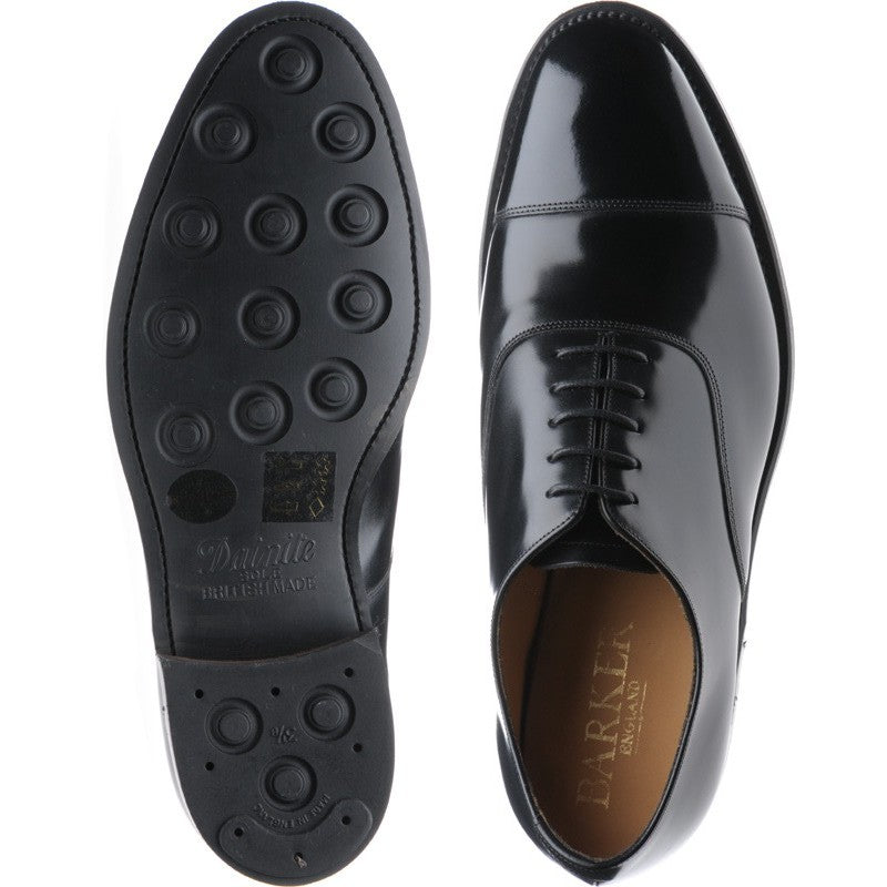 Product image for Barker Cheltenham (Rubber) mens rubber-soled Oxfords in black polished (second)