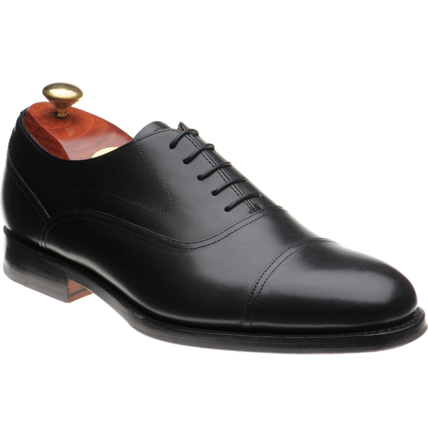 Product image for Barker Cherwell mens hybrid-soled Oxfords in black calf
