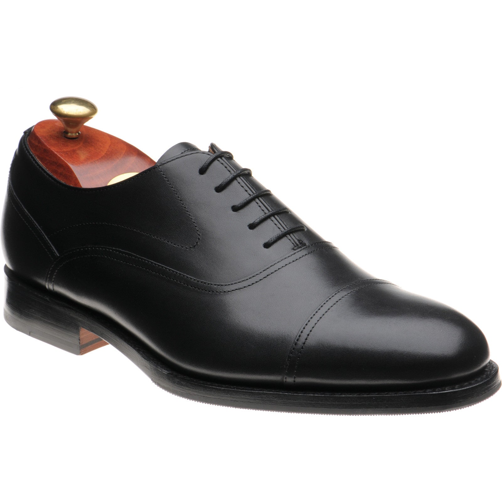 Product image for Barker Cherwell mens hybrid-soled Oxfords in black calf
