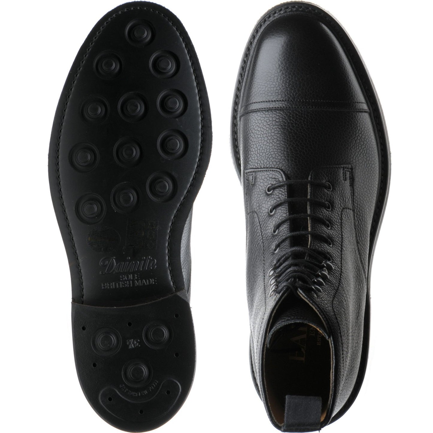 Product image for Barker Donegal in black grain calf