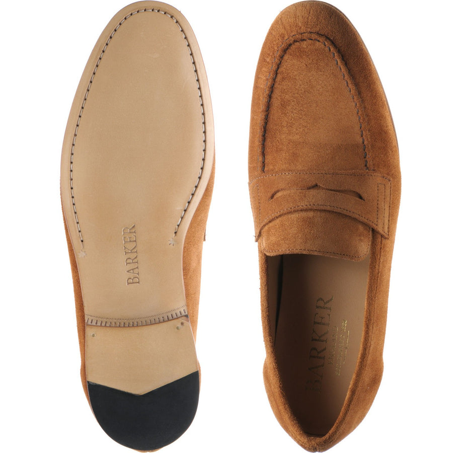 Product image for Barker Ledley mens loafers in camel suede