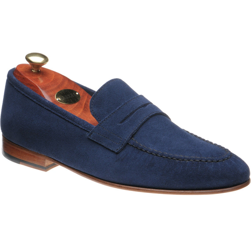 Product image for Barker Ledley mens loafers in navy suede