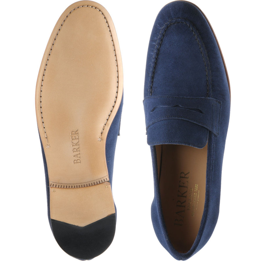 Product image for Barker Ledley mens loafers in navy suede