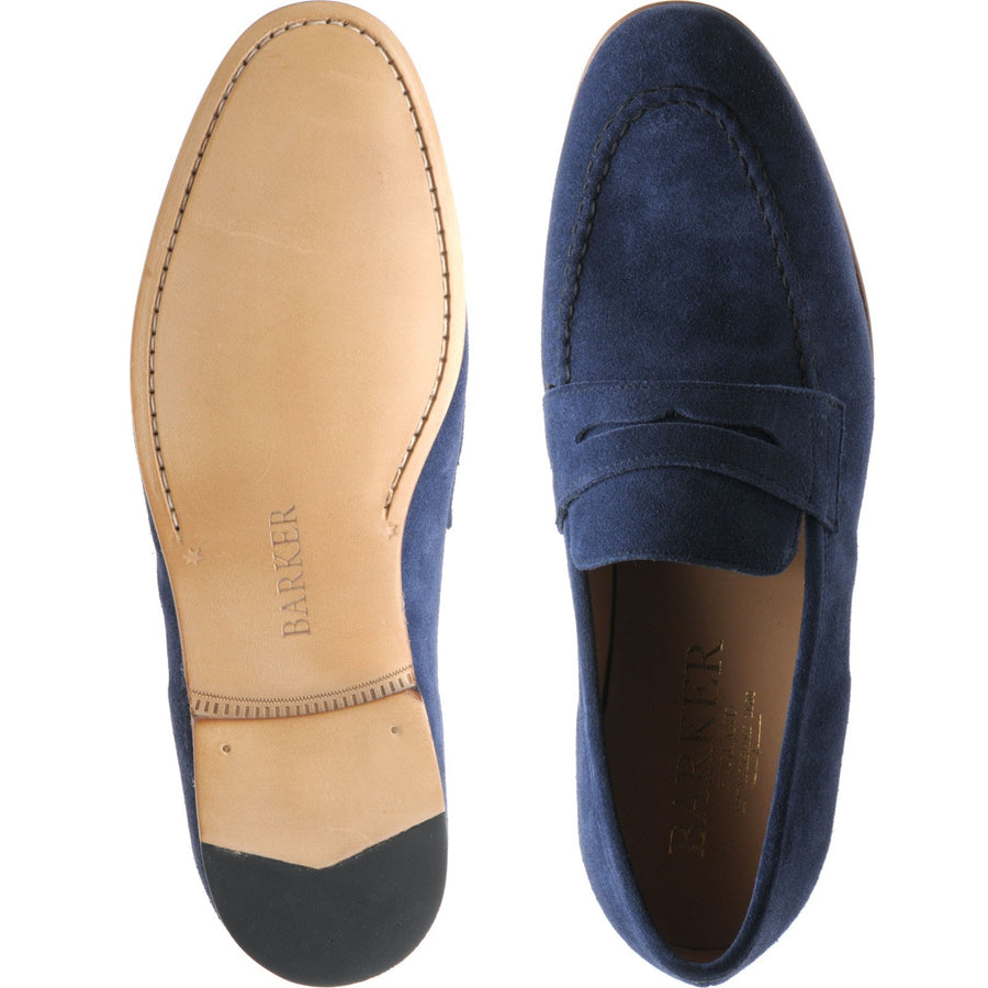 Product image for Barker Ledley mens loafers in pacific blue suede
