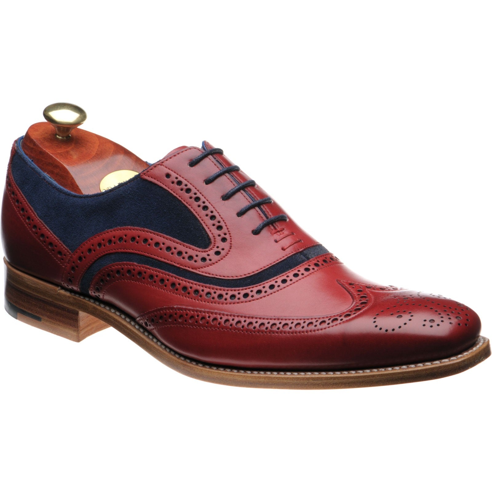 McClean brogues red painted calf suede