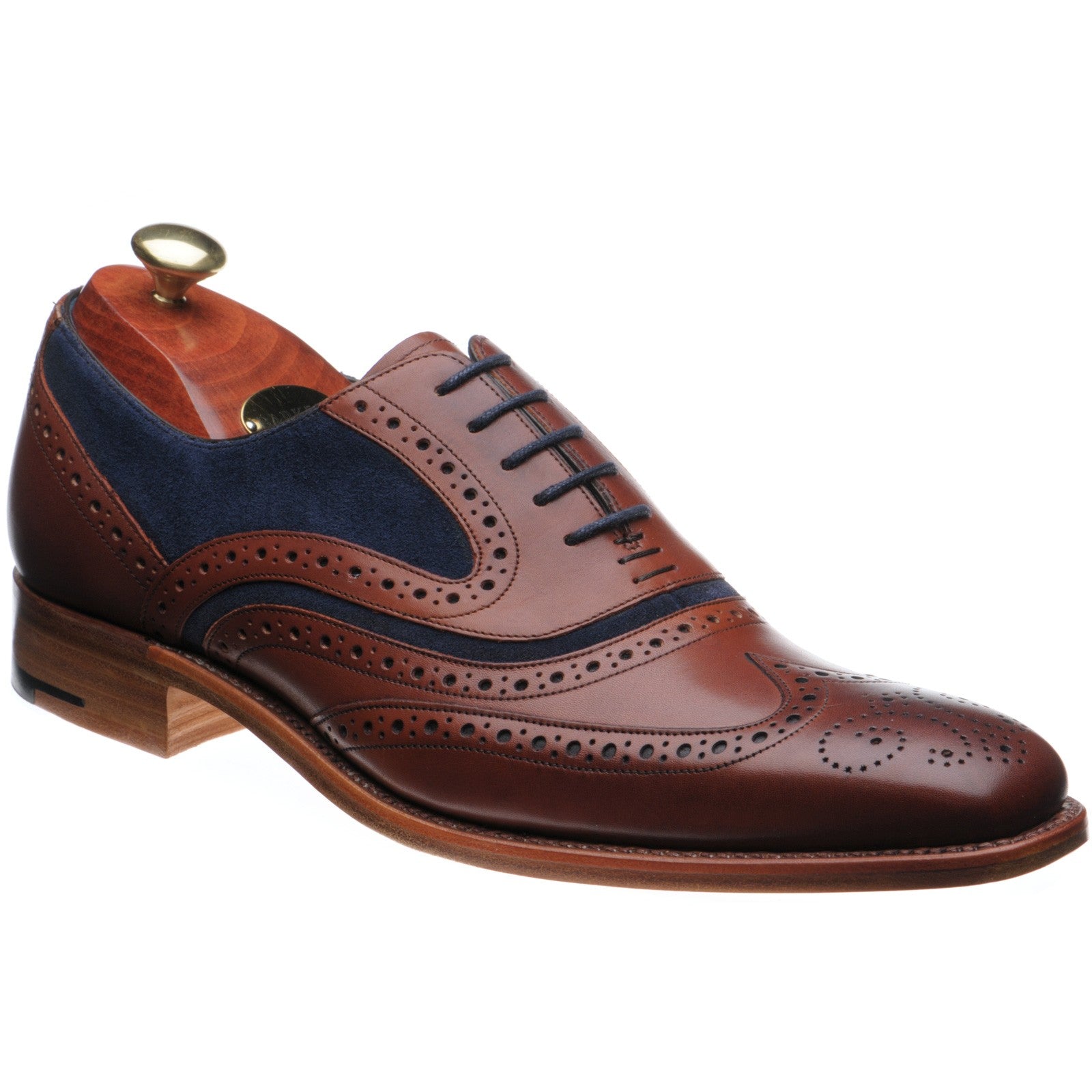 McClean brogues rosewood calf suede