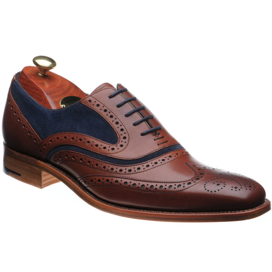 Product image for Barker McClean in rosewood calf and navy suede