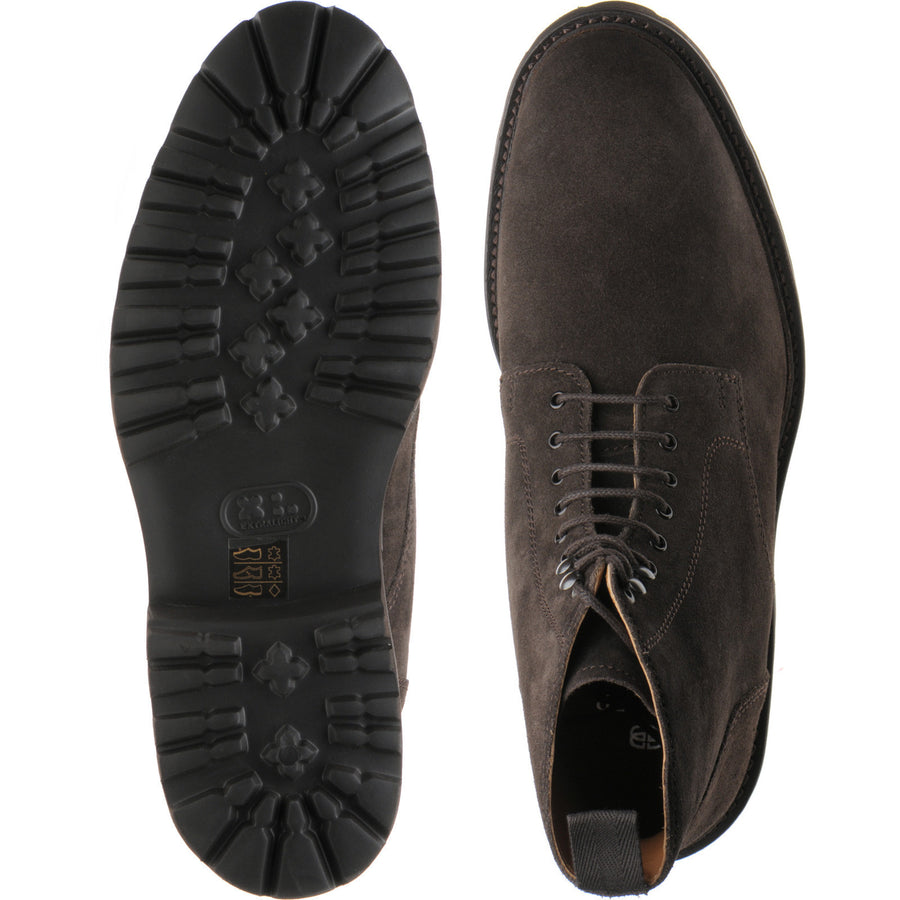 Product image for Barker Newquay mens rubber-soled boots in dark brown suede