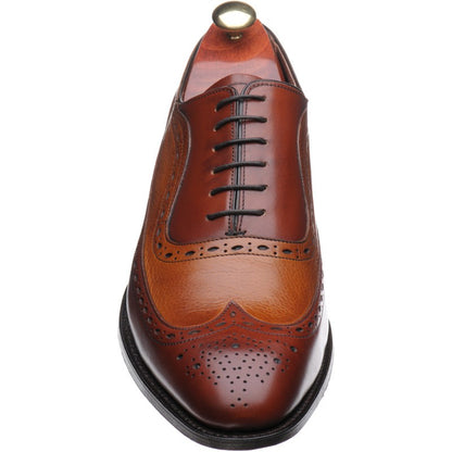 Product image for Barker Rochester mens two-tone brogues in rosewood and cedar calf