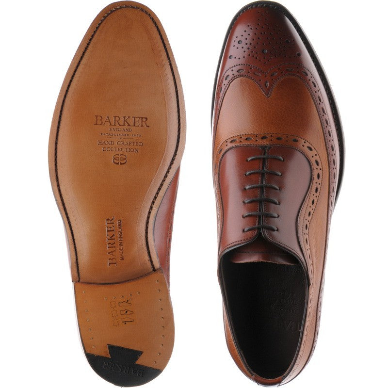 Product image for Barker Rochester mens two-tone brogues in rosewood and cedar calf (second)