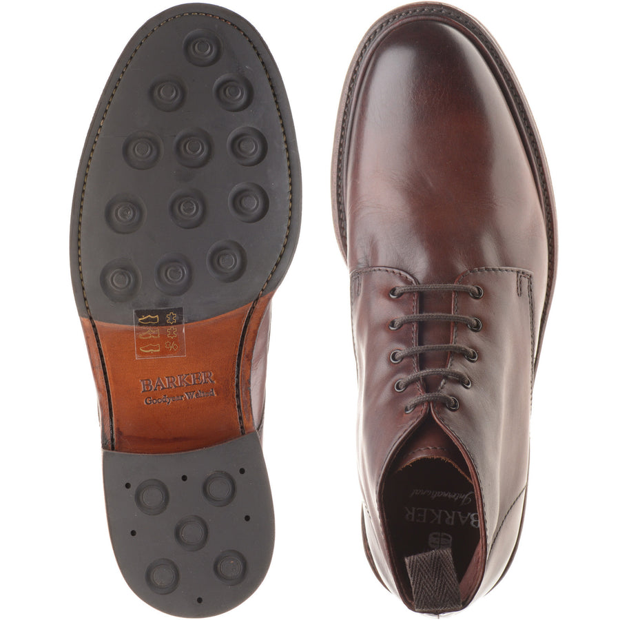 Product image for Barker Ryan mens rubber-soled Chukka boots in rosewood dip dyed