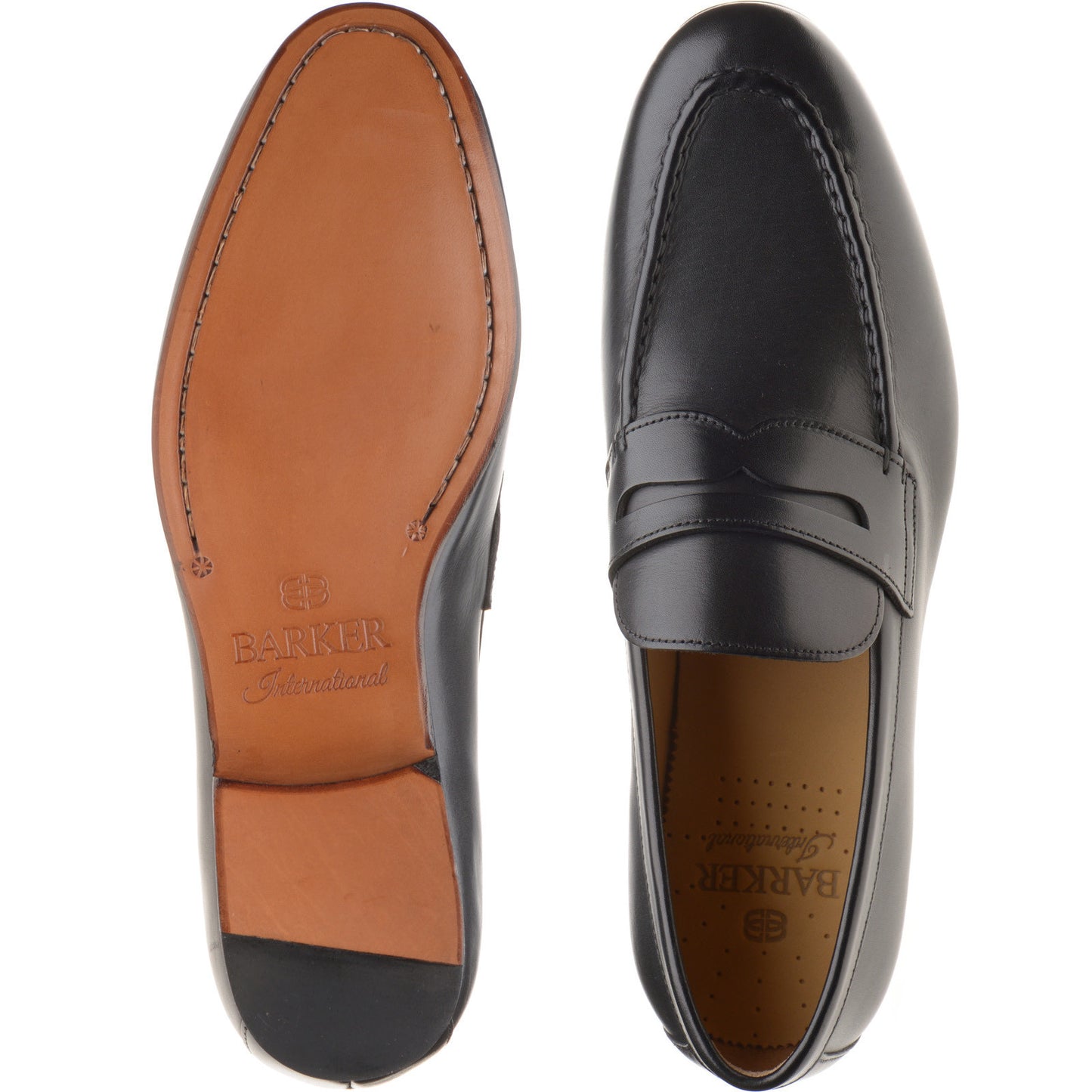 Product image for Barker Sawyer mens loafers in black calf