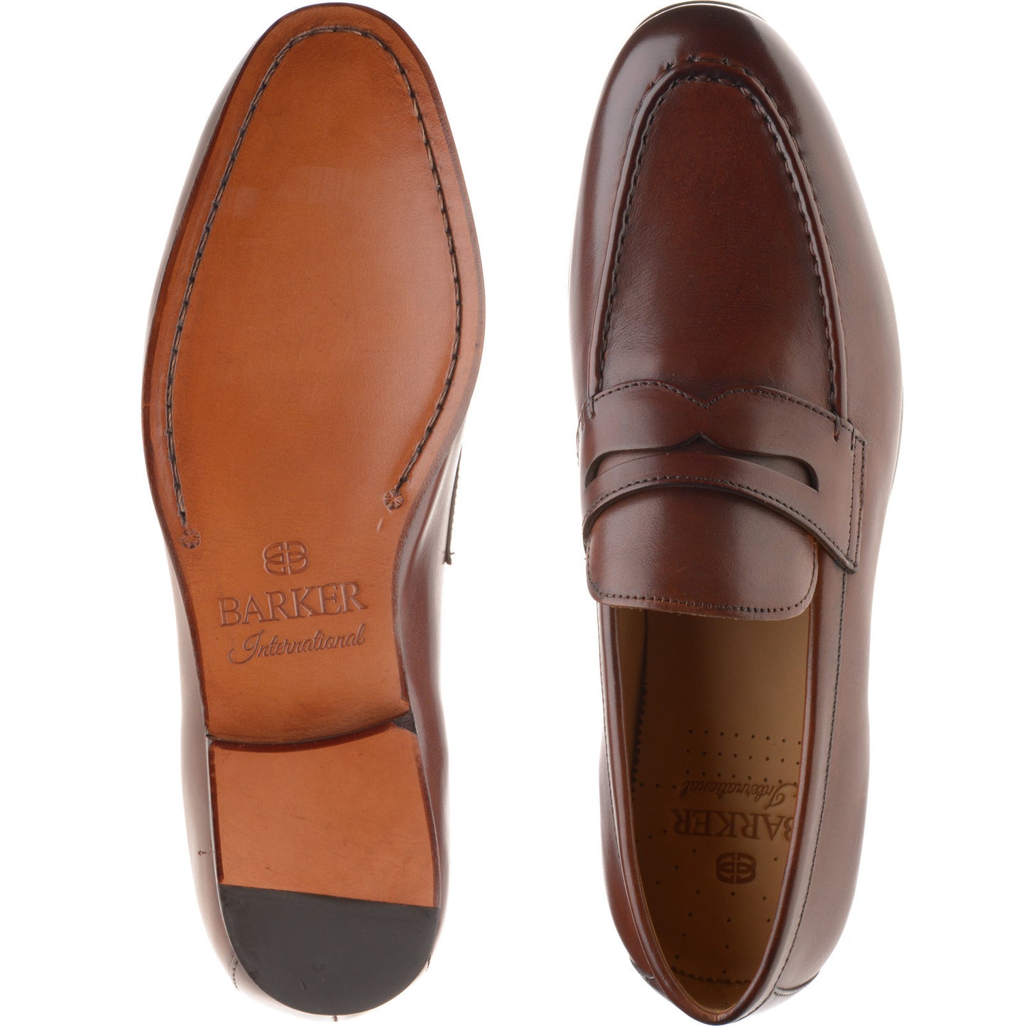 Product image for Barker Sawyer mens loafers in walnut calf