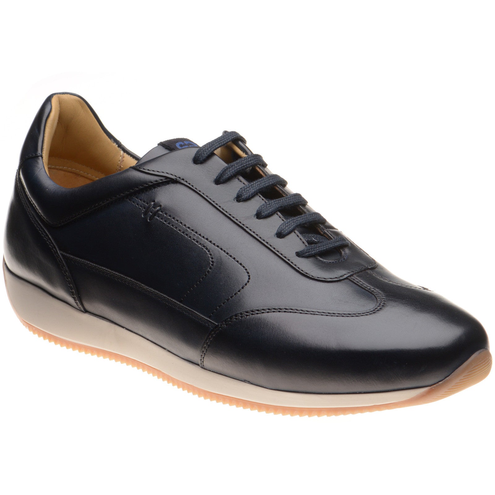 Product image for Barker Sharpe mens rubber-soled in navy calf