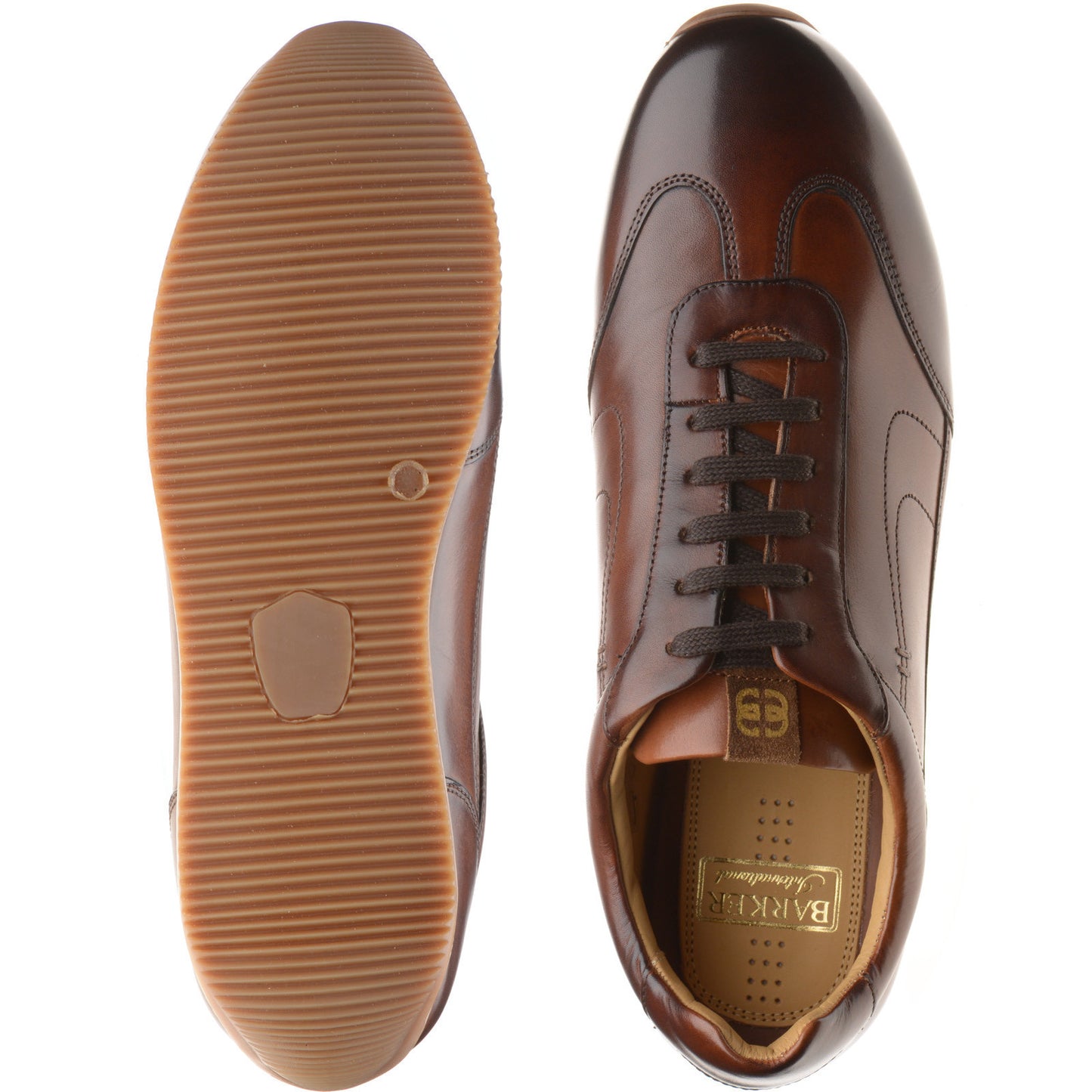 Product image for Barker Sharpe mens rubber-soled in walnut calf