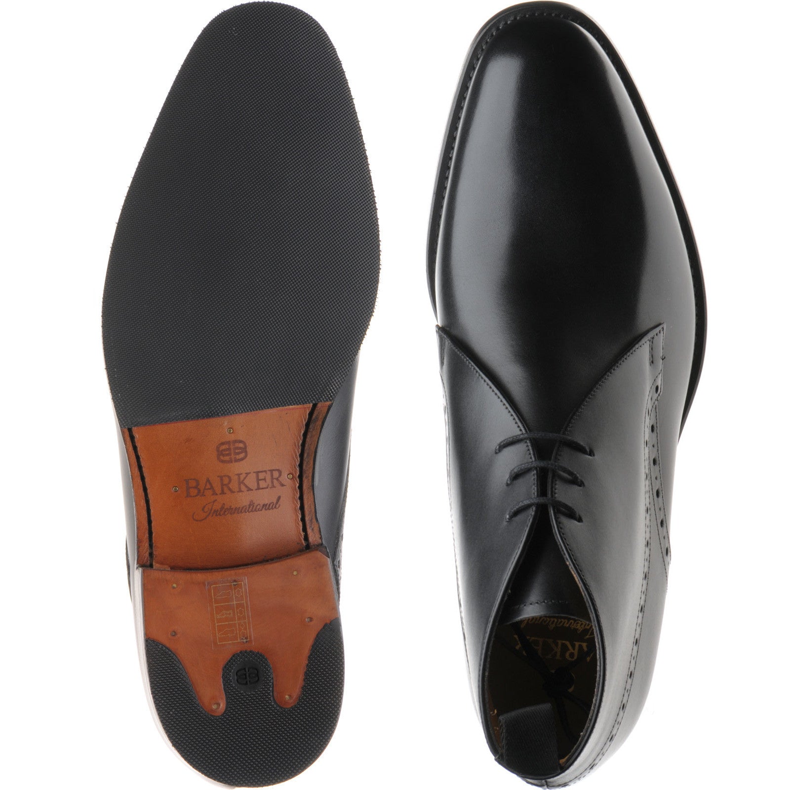 Product image for Barker Tyne II mens hybrid-soled boots in black calf