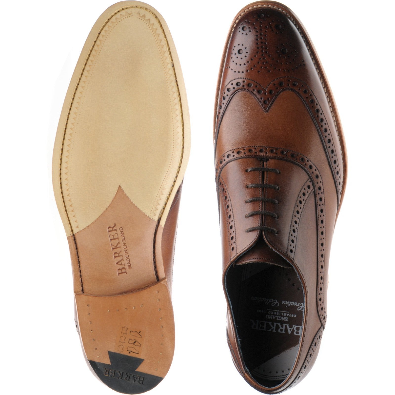 Product image for Barker Valiant in brown hand painted calf