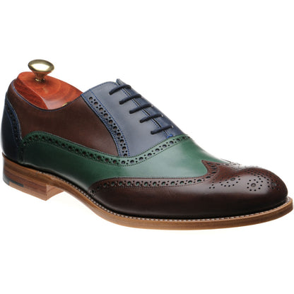 Product image for Barker Valiant in ebony green blue hand painted calf