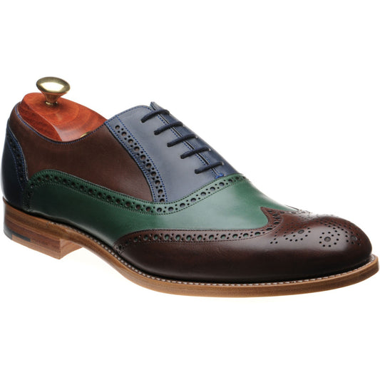 Product image for Barker Valiant in ebony green blue hand painted calf
