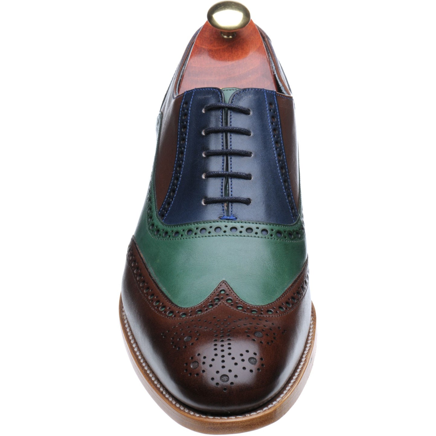Product image for Barker Valiant in ebony green blue hand painted calf