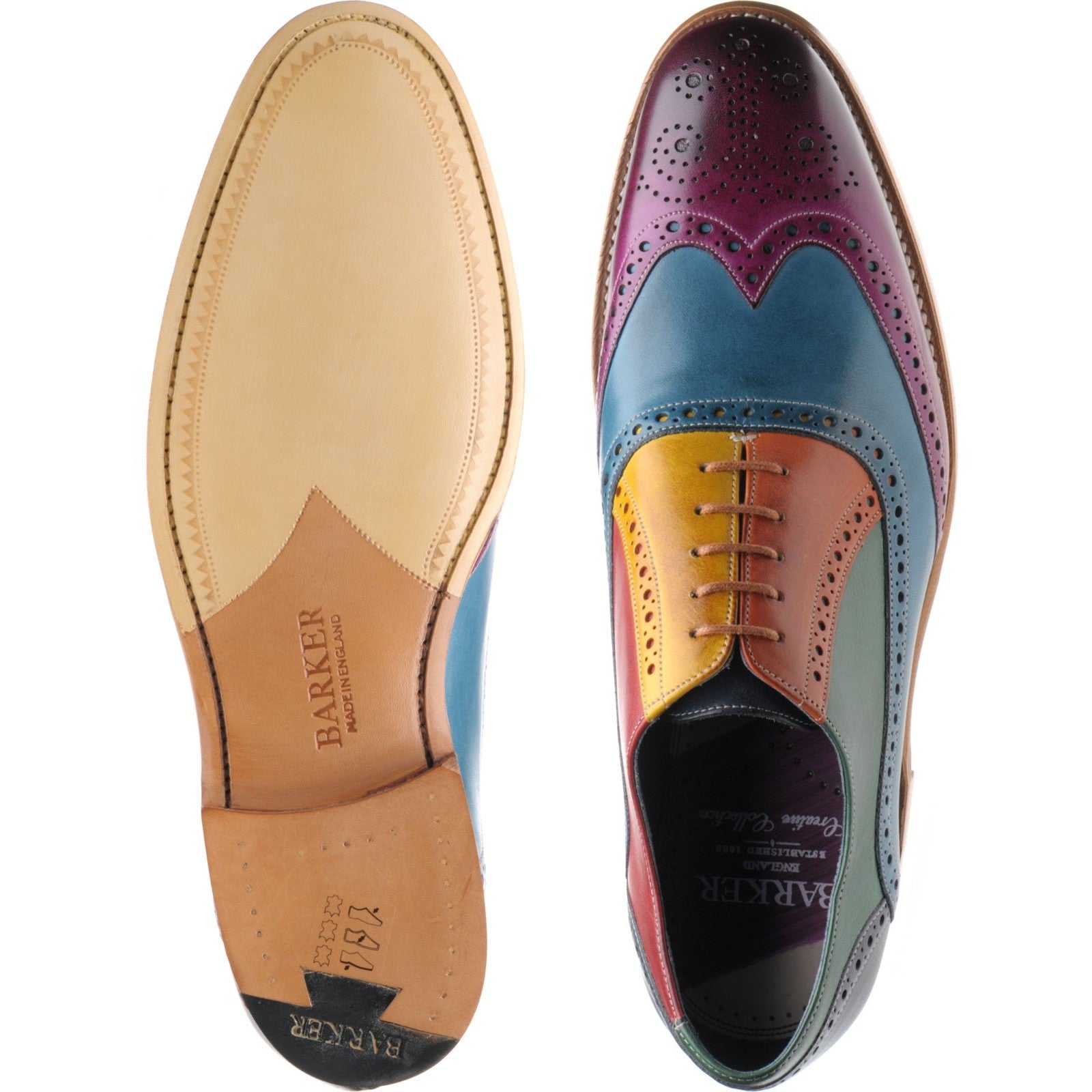 Product image for Barker Valiant in multi colour hand painted calf