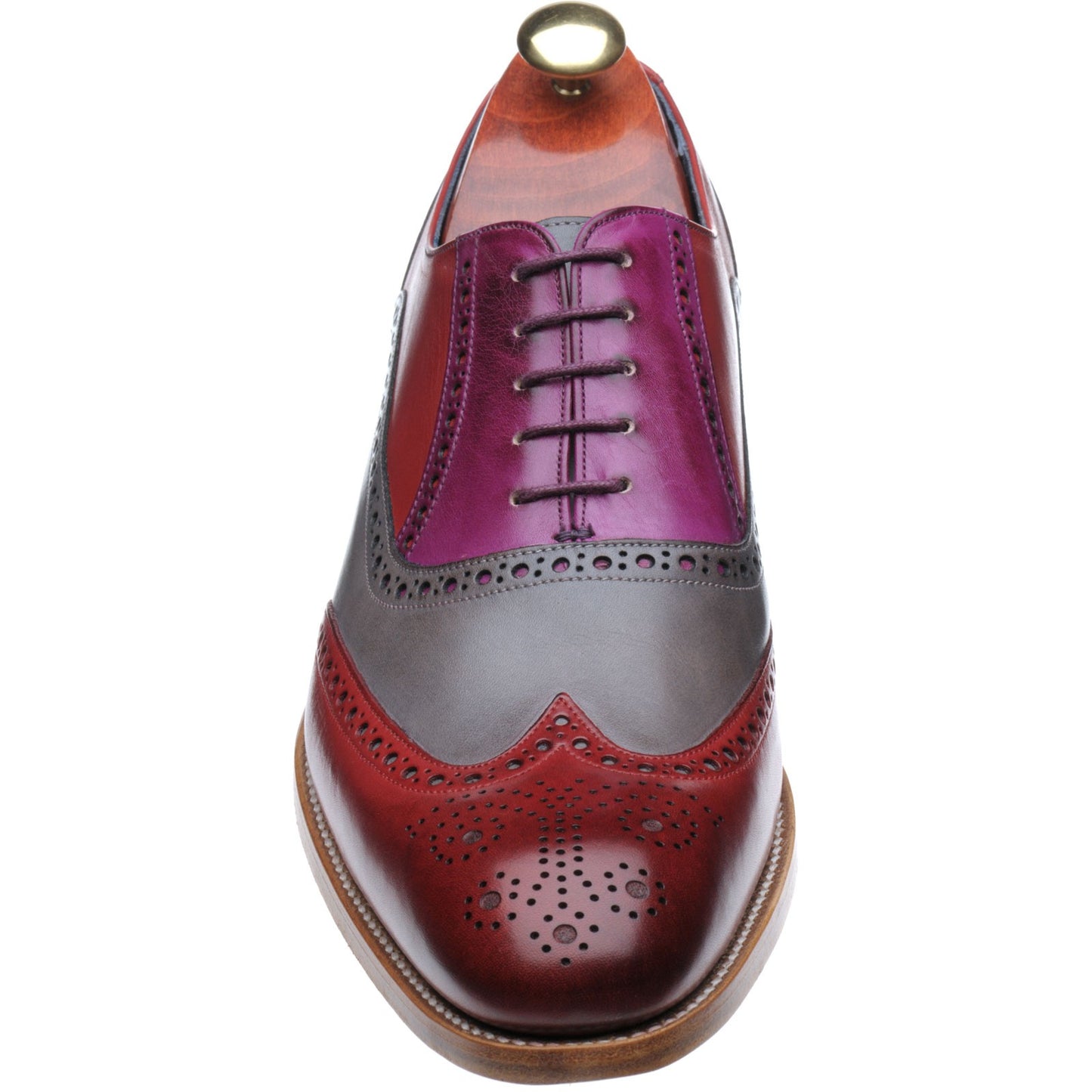 Product image for Barker Valiant in red grey purple hand painted calf