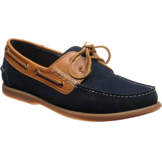 Product image for Barker Wallis in navy suede and cedar calf