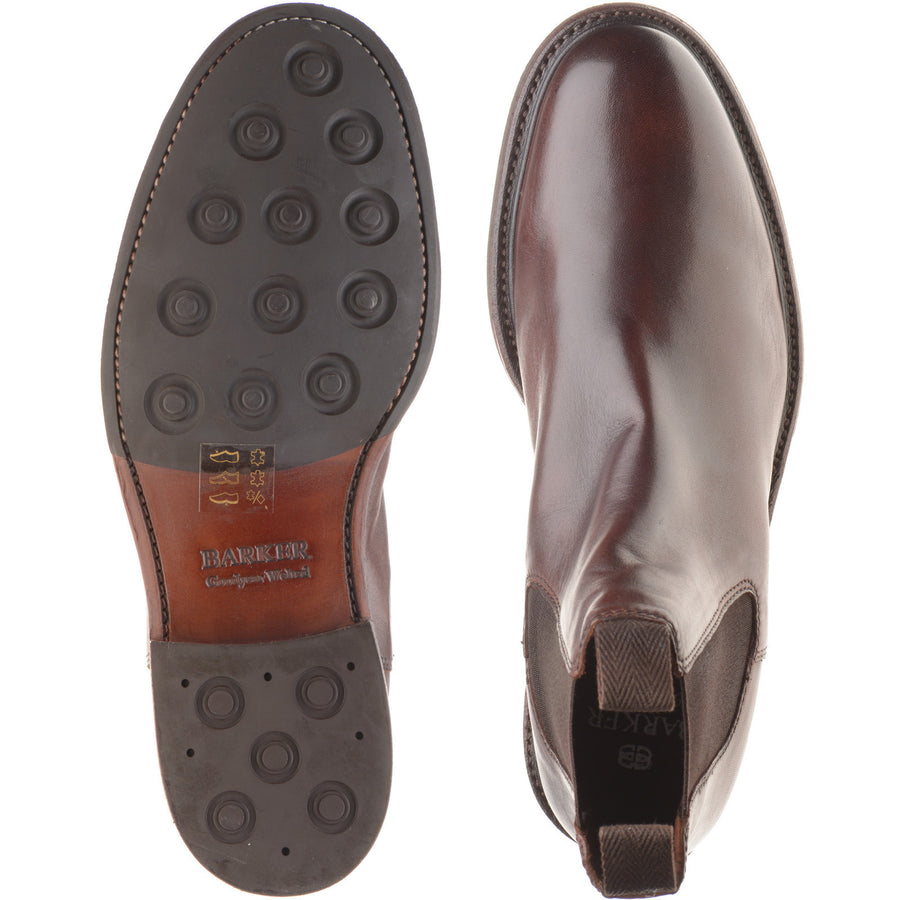 Product image for Barker Wick mens hybrid-soled Chelsea boots in rosewood dip dyed