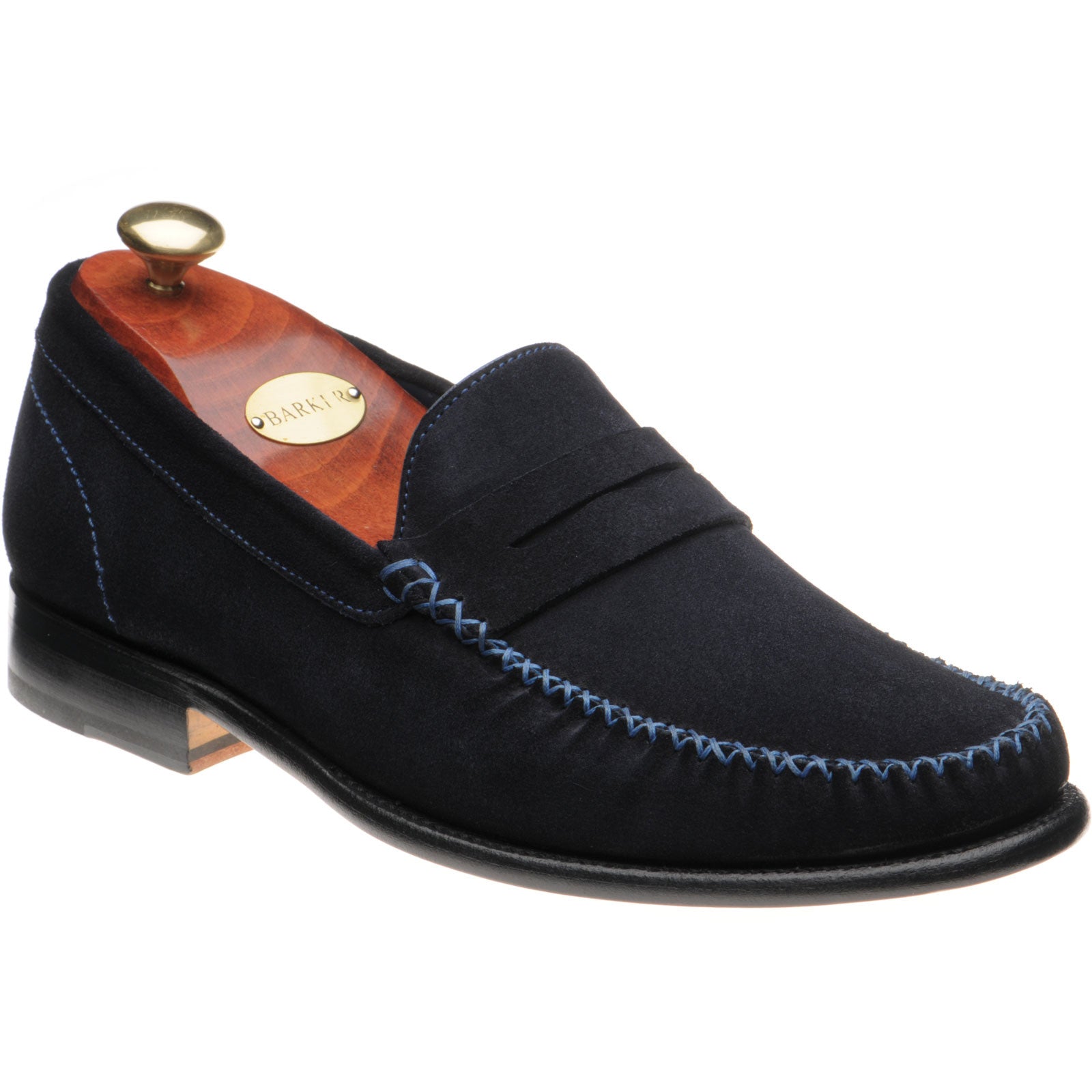 William loafers dark suede blue stitch