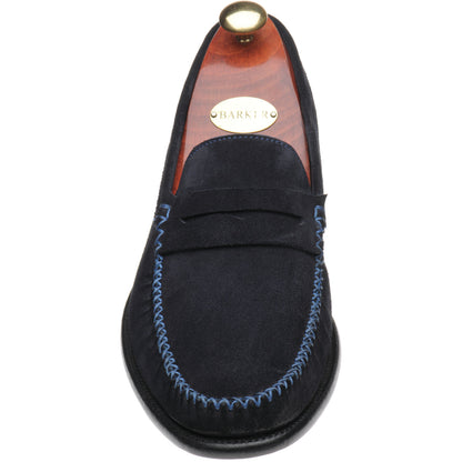 Product image for Barker William in dark navy suede blue stitch