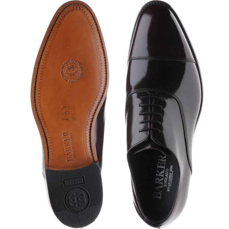 Product image for Barker Winsford mens Oxfords in burgundy polished (second)