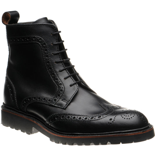 Product image for Barker Woodbury in black waxy calf