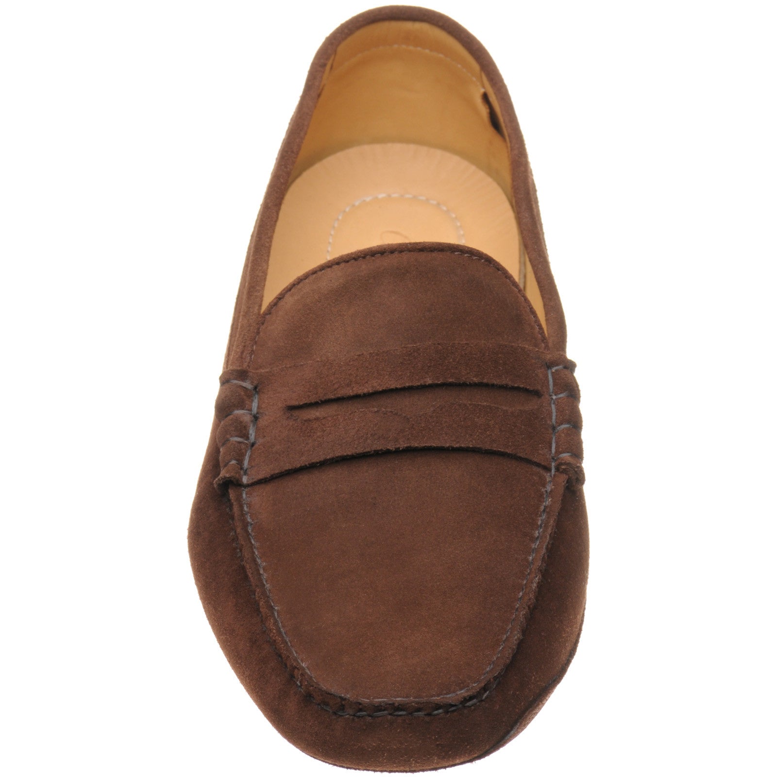 Product image for Carlos Santos 1007 mens rubber-soled driving moccasins in brown suede