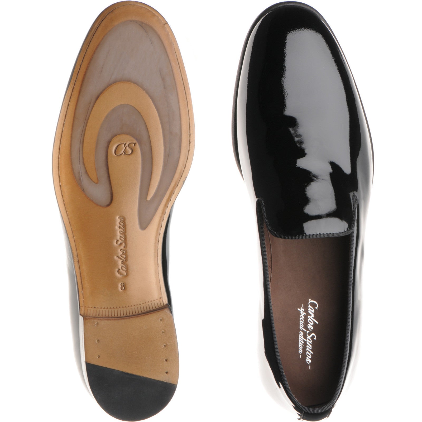 Product image for Carlos Santos 1212B mens loafers in black patent