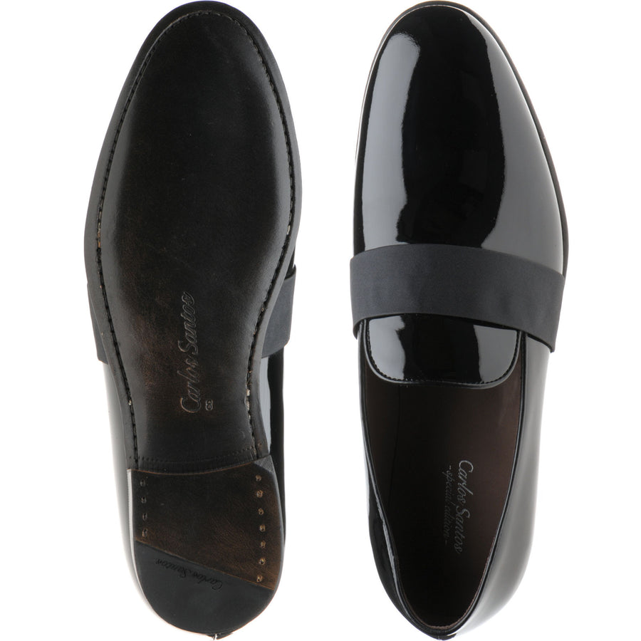 Product image for Carlos Santos 9110 Dark sole mens loafers in black patent