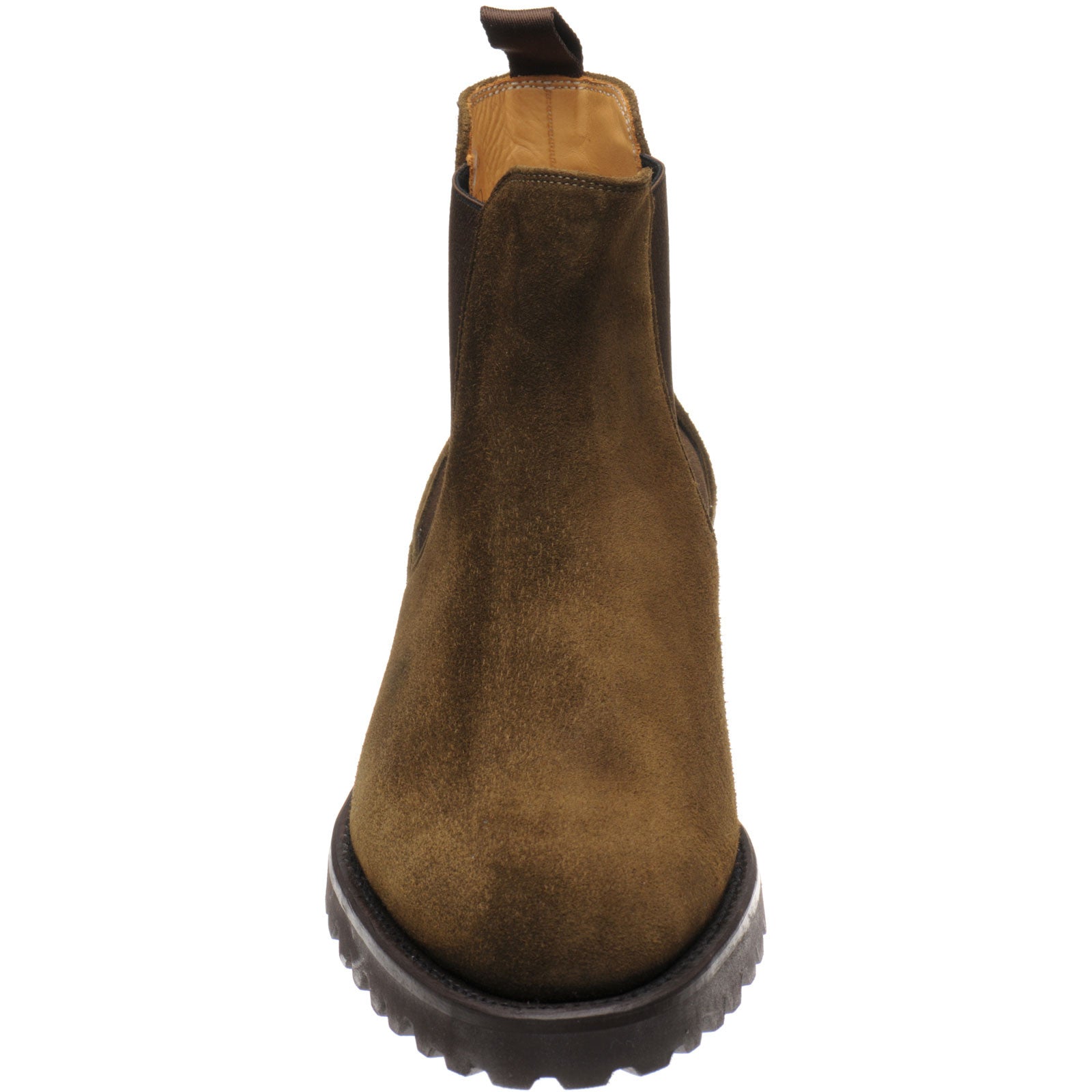 Product image for Carlos Santos 9588 mens rubber-soled Chelsea boots in olive suede
